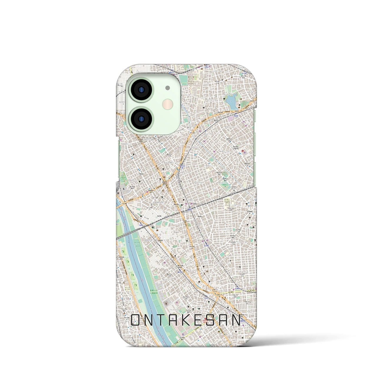 【御嶽山】地図柄iPhoneケース（バックカバータイプ・ナチュラル）iPhone 12 mini 用