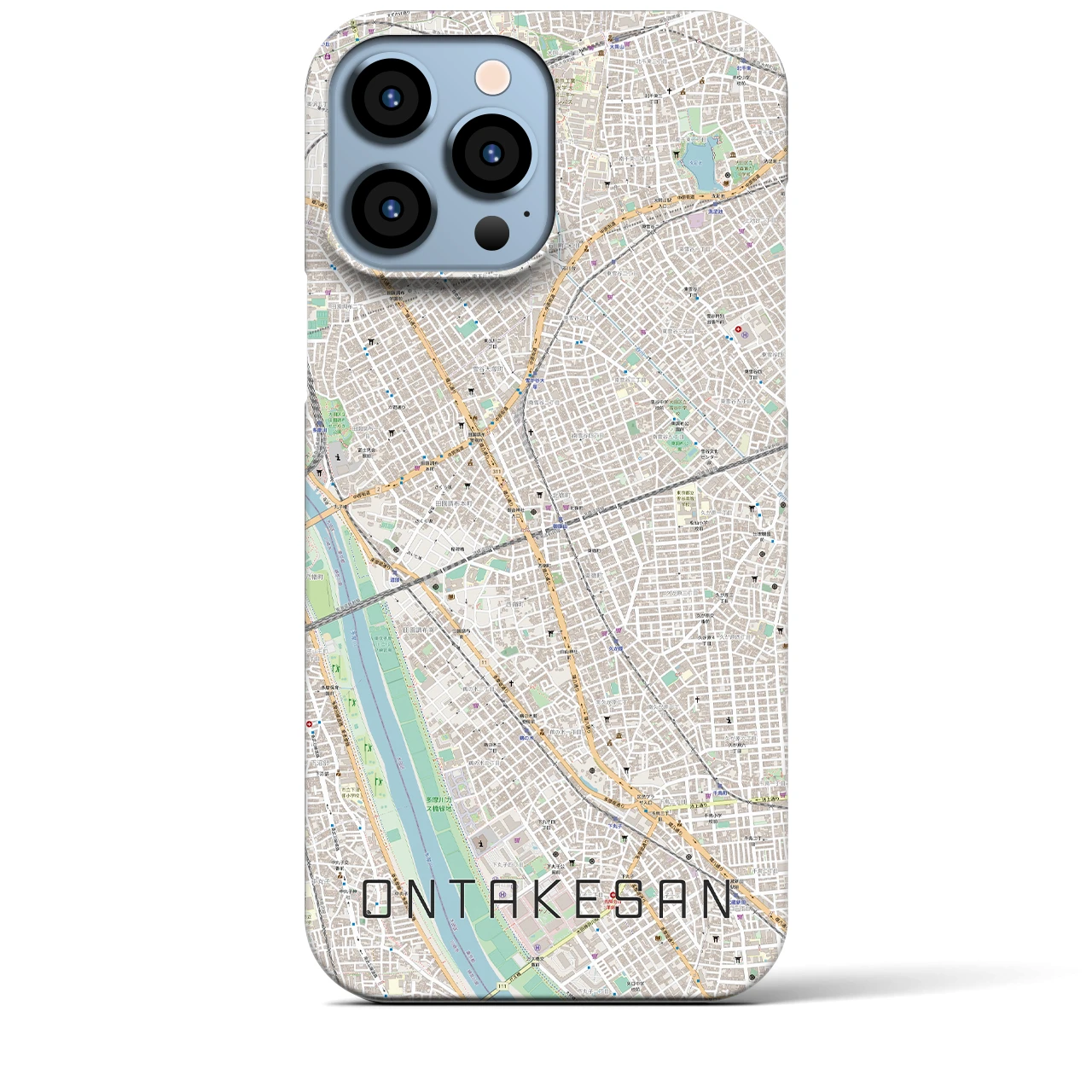 【御嶽山】地図柄iPhoneケース（バックカバータイプ・ナチュラル）iPhone 13 Pro Max 用