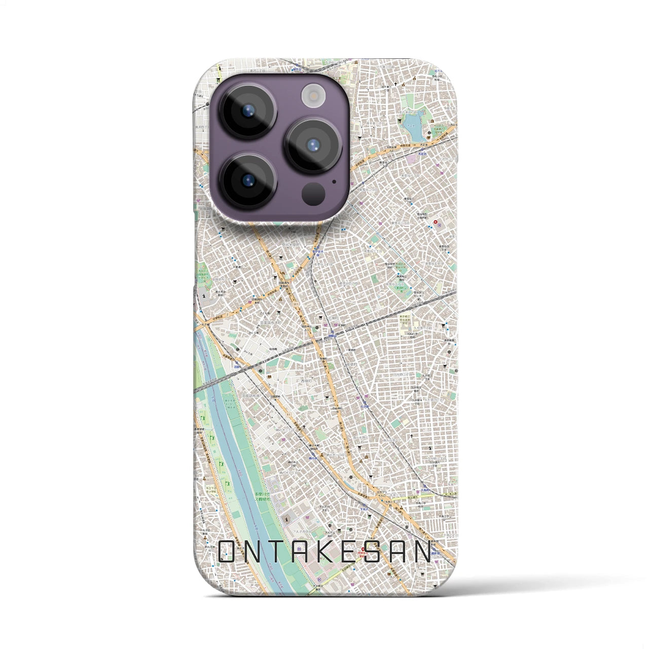 【御嶽山】地図柄iPhoneケース（バックカバータイプ・ナチュラル）iPhone 14 Pro 用