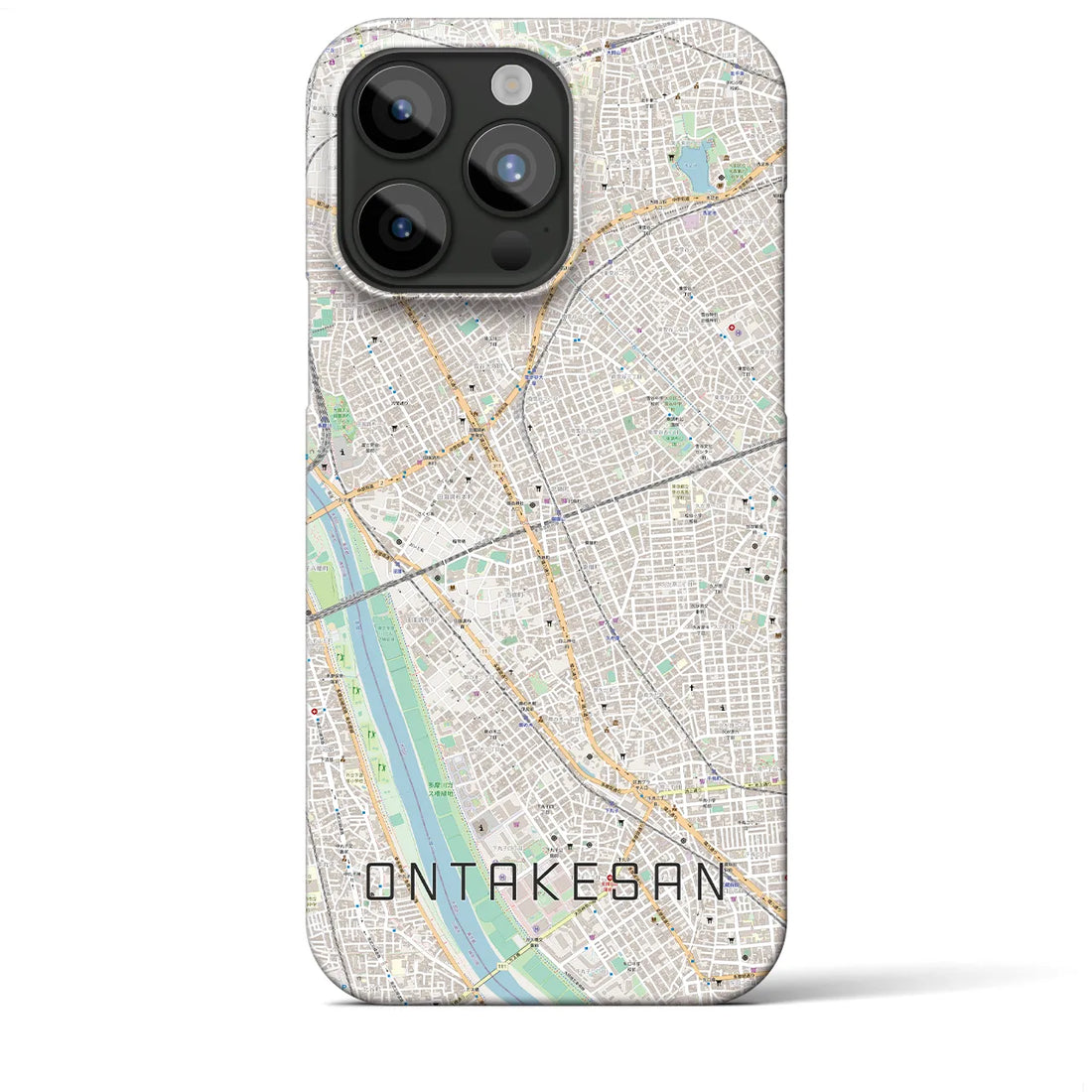 【御嶽山】地図柄iPhoneケース（バックカバータイプ・ナチュラル）iPhone 15 Pro Max 用