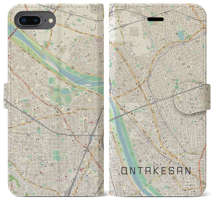 【御嶽山（東京都）】地図柄iPhoneケース（手帳タイプ）ナチュラル・iPhone 8Plus /7Plus / 6sPlus / 6Plus 用