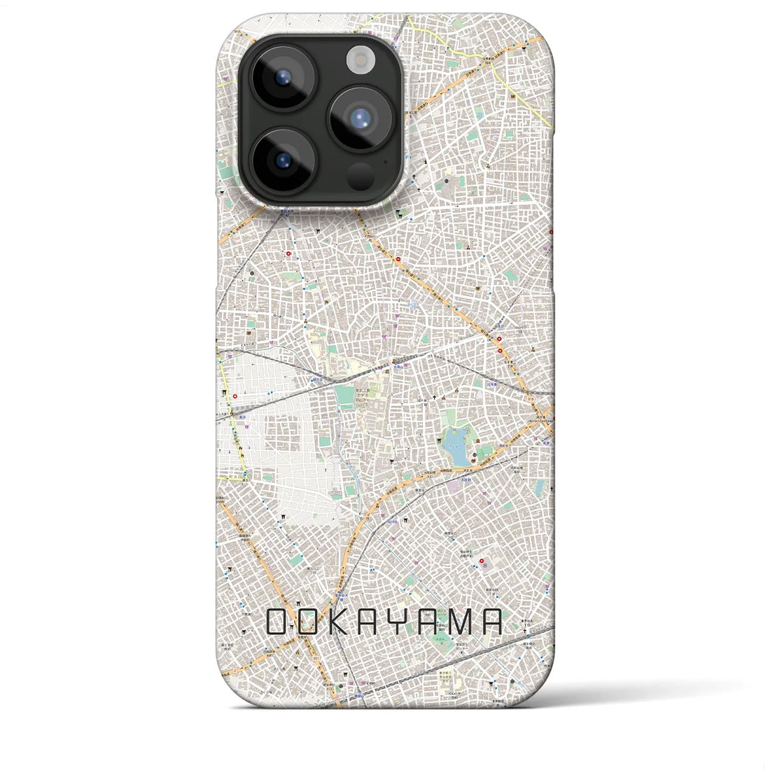 【大岡山】地図柄iPhoneケース（バックカバータイプ・ナチュラル）iPhone 15 Pro Max 用