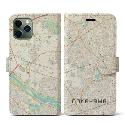 【大岡山（東京都）】地図柄iPhoneケース（手帳タイプ）ナチュラル・iPhone 11 Pro 用