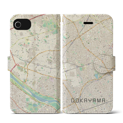 【大岡山（東京都）】地図柄iPhoneケース（手帳タイプ）ナチュラル・iPhone SE（第3 / 第2世代） / 8 / 7 / 6s / 6 用