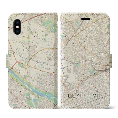 【大岡山（東京都）】地図柄iPhoneケース（手帳タイプ）ナチュラル・iPhone XS / X 用