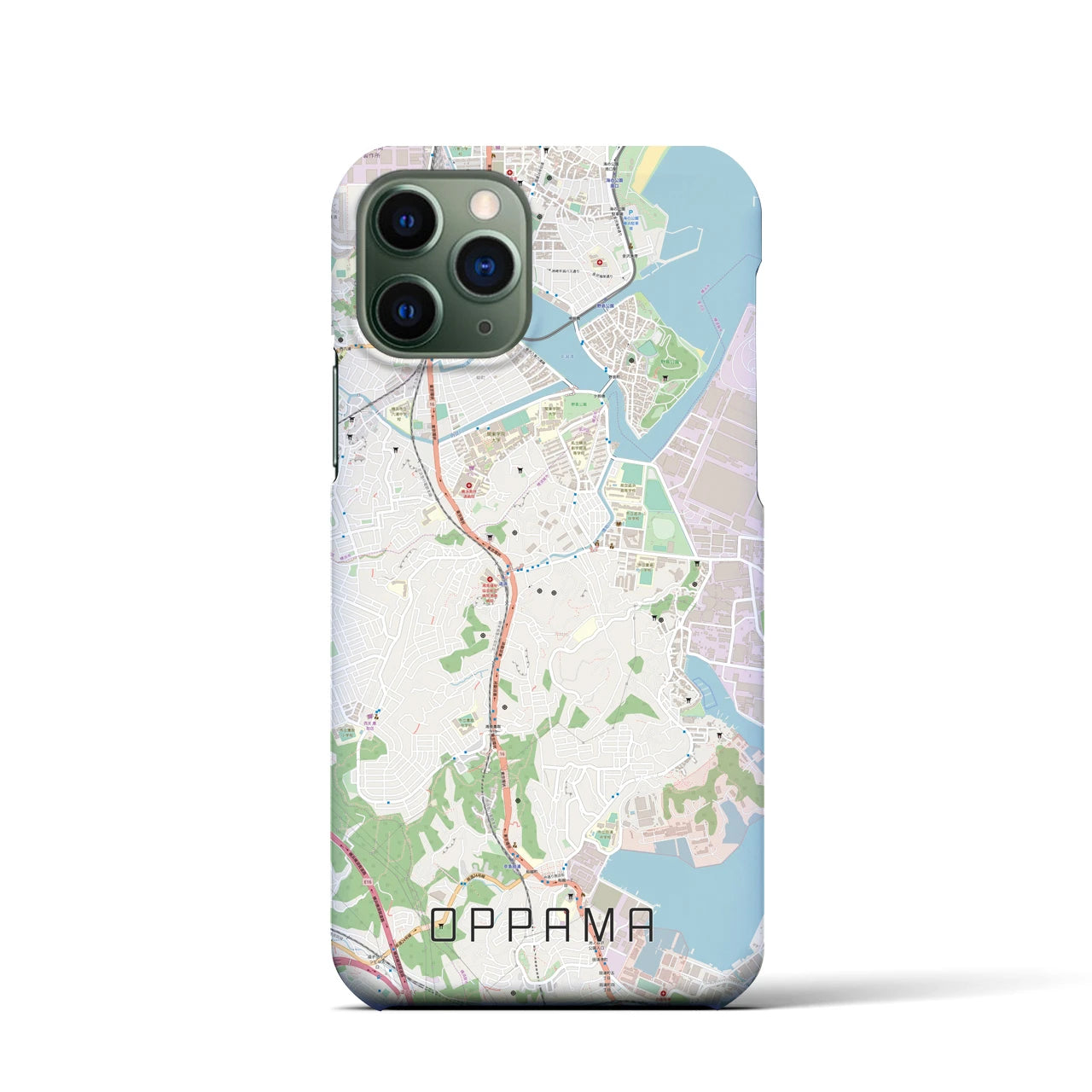 【追浜】地図柄iPhoneケース（バックカバータイプ・ナチュラル）iPhone 11 Pro 用