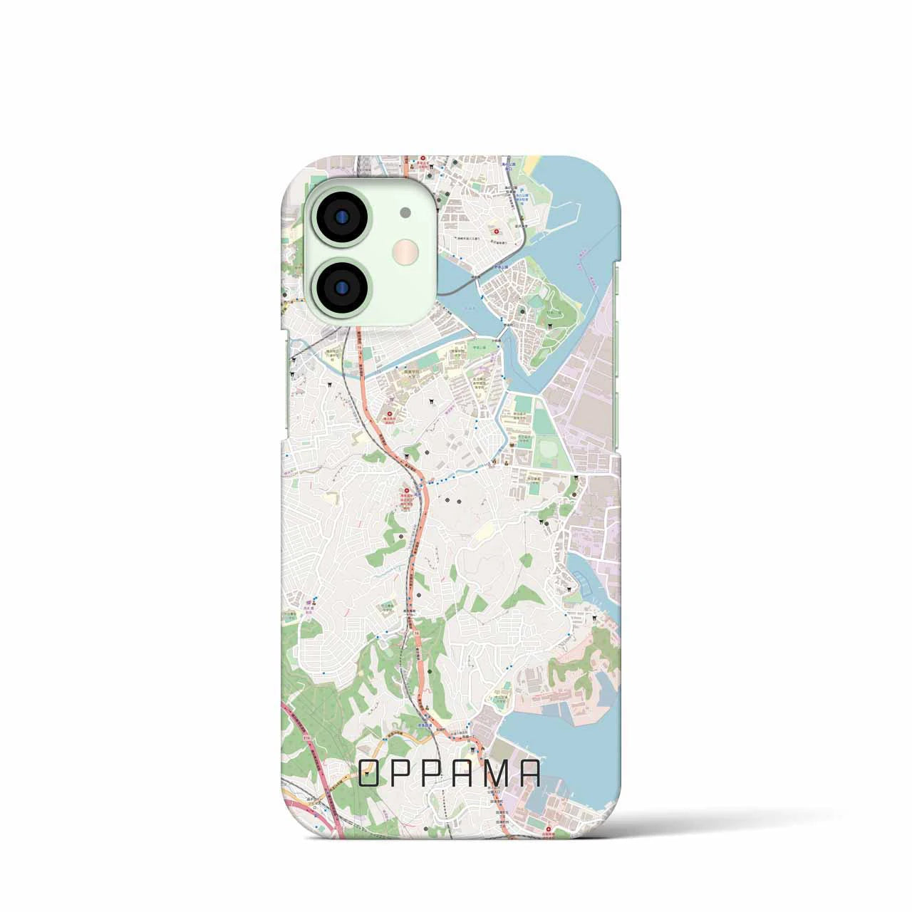 【追浜】地図柄iPhoneケース（バックカバータイプ・ナチュラル）iPhone 12 mini 用
