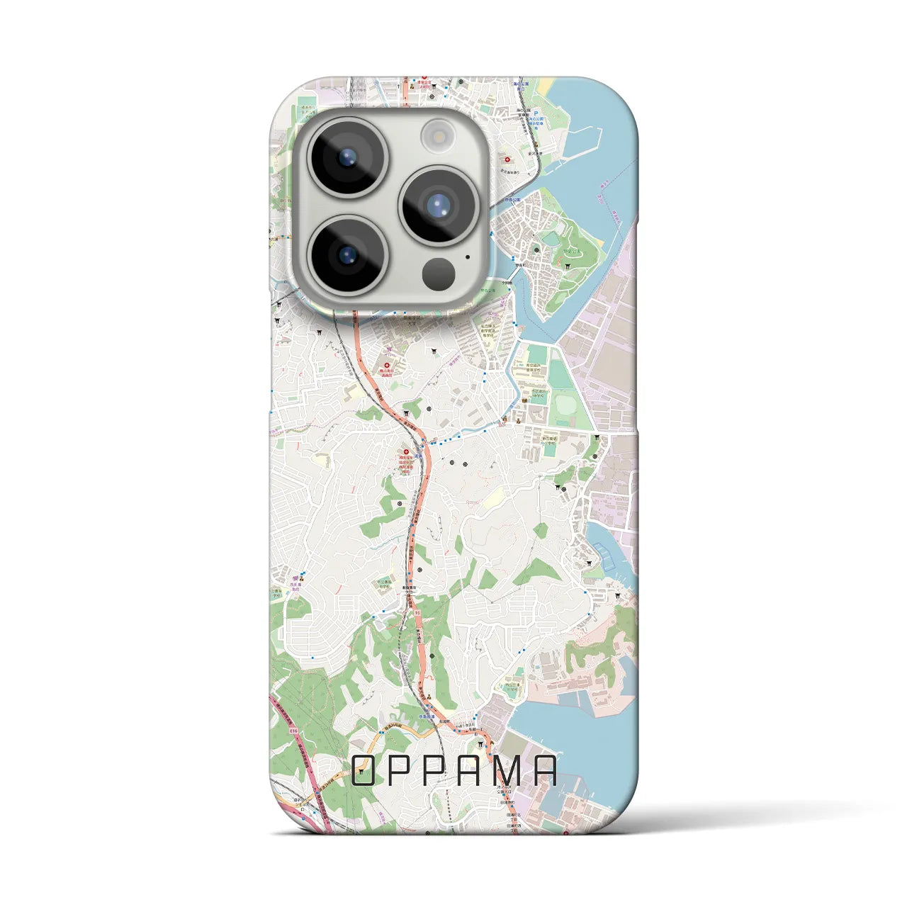 【追浜】地図柄iPhoneケース（バックカバータイプ・ナチュラル）iPhone 15 Pro 用