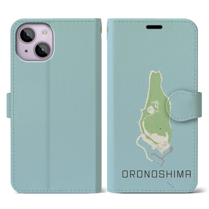 【小呂島（福岡県）】地図柄iPhoneケース（手帳タイプ）ナチュラル・iPhone 14 用