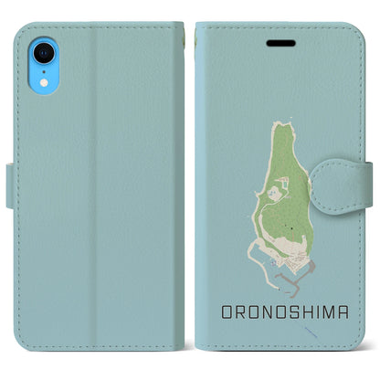 【小呂島（福岡県）】地図柄iPhoneケース（手帳タイプ）ナチュラル・iPhone XR 用