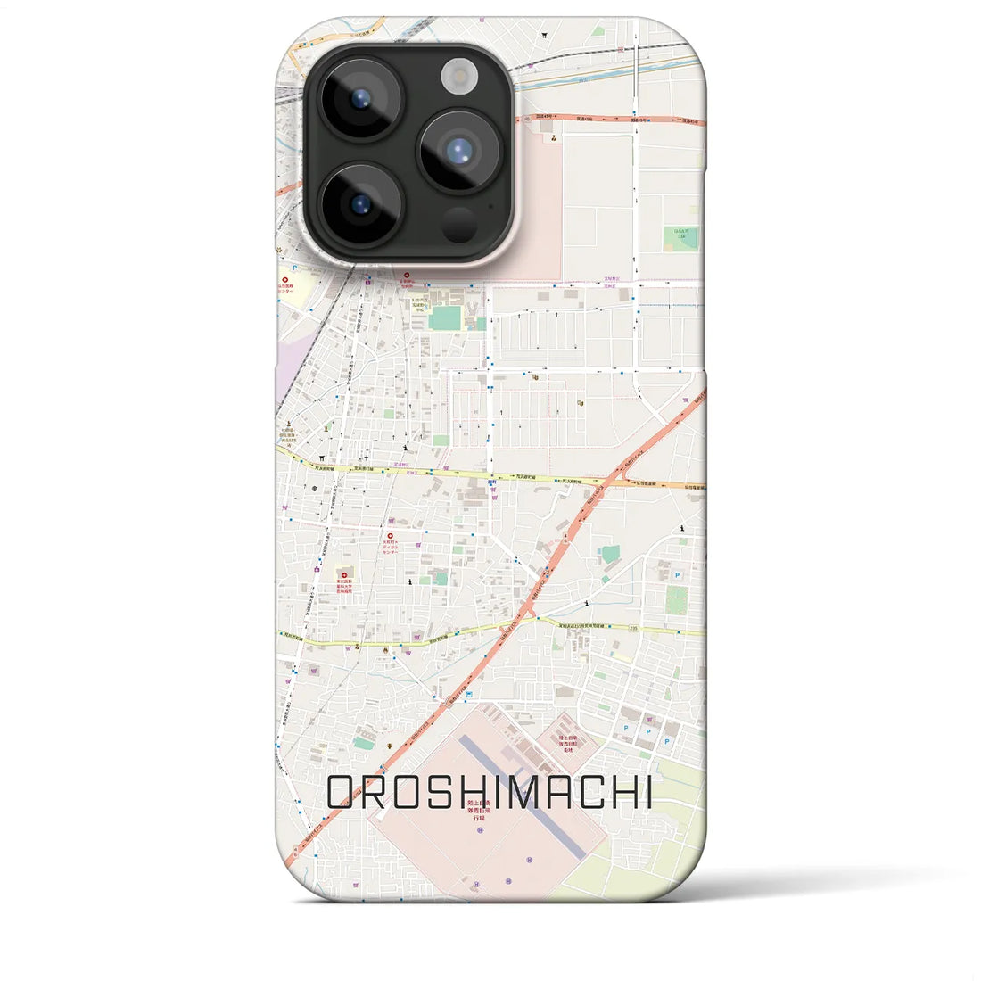 【卸町】地図柄iPhoneケース（バックカバータイプ・ナチュラル）iPhone 15 Pro Max 用