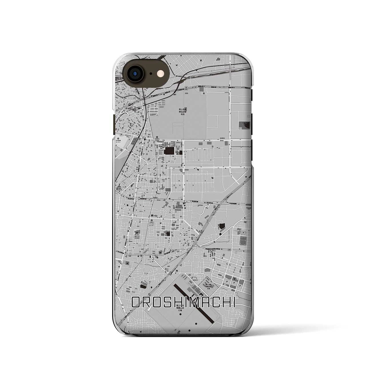 【卸町】地図柄iPhoneケース（クリアタイプ・モノトーン）iPhone SE（第3 / 第2世代） / 8 / 7 / 6s / 6 用