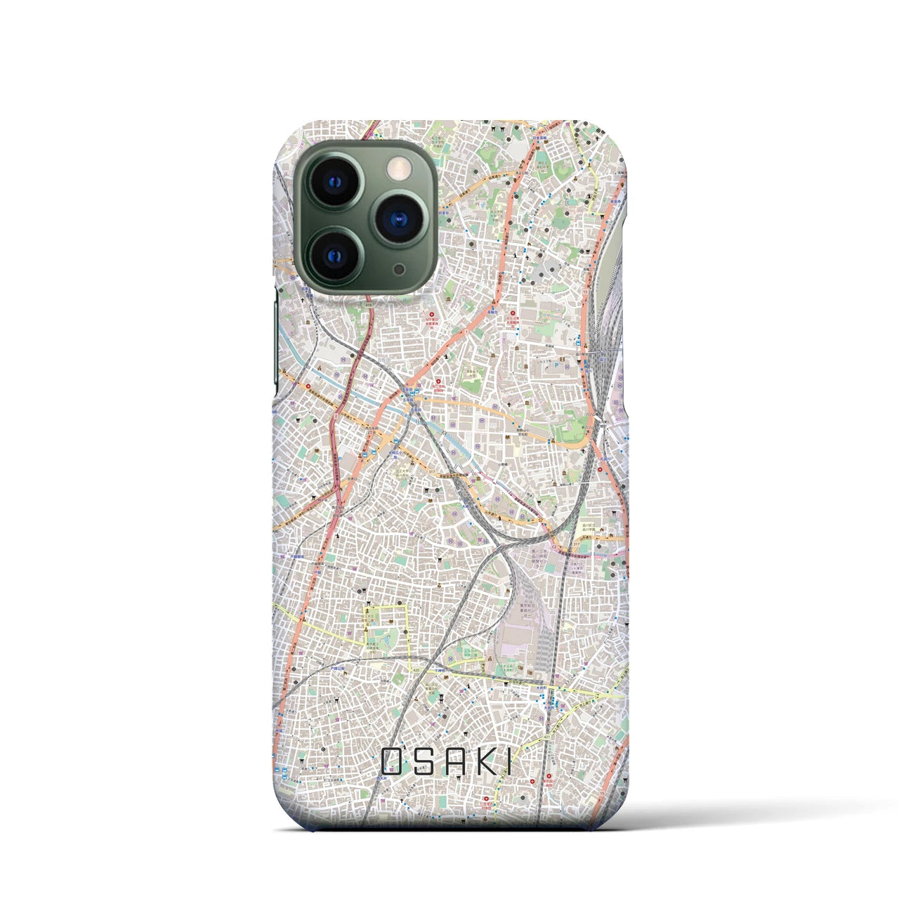 【大崎】地図柄iPhoneケース（バックカバータイプ・ナチュラル）iPhone 11 Pro 用