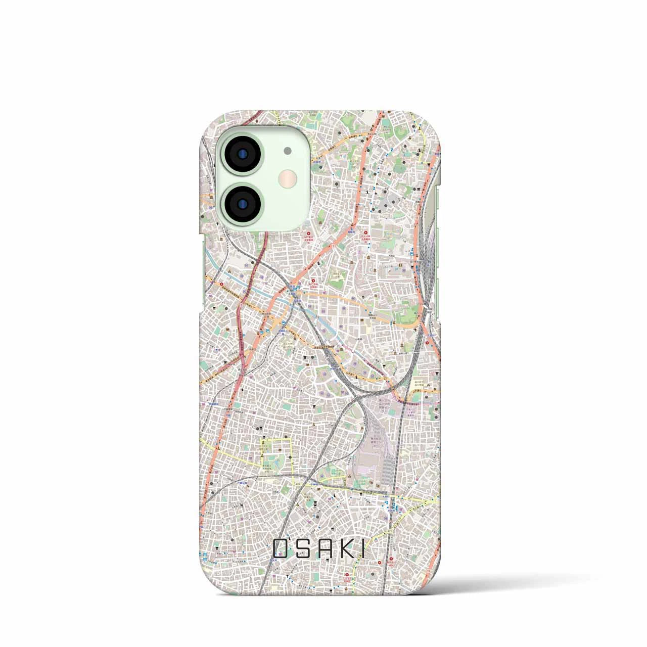 【大崎】地図柄iPhoneケース（バックカバータイプ・ナチュラル）iPhone 12 mini 用