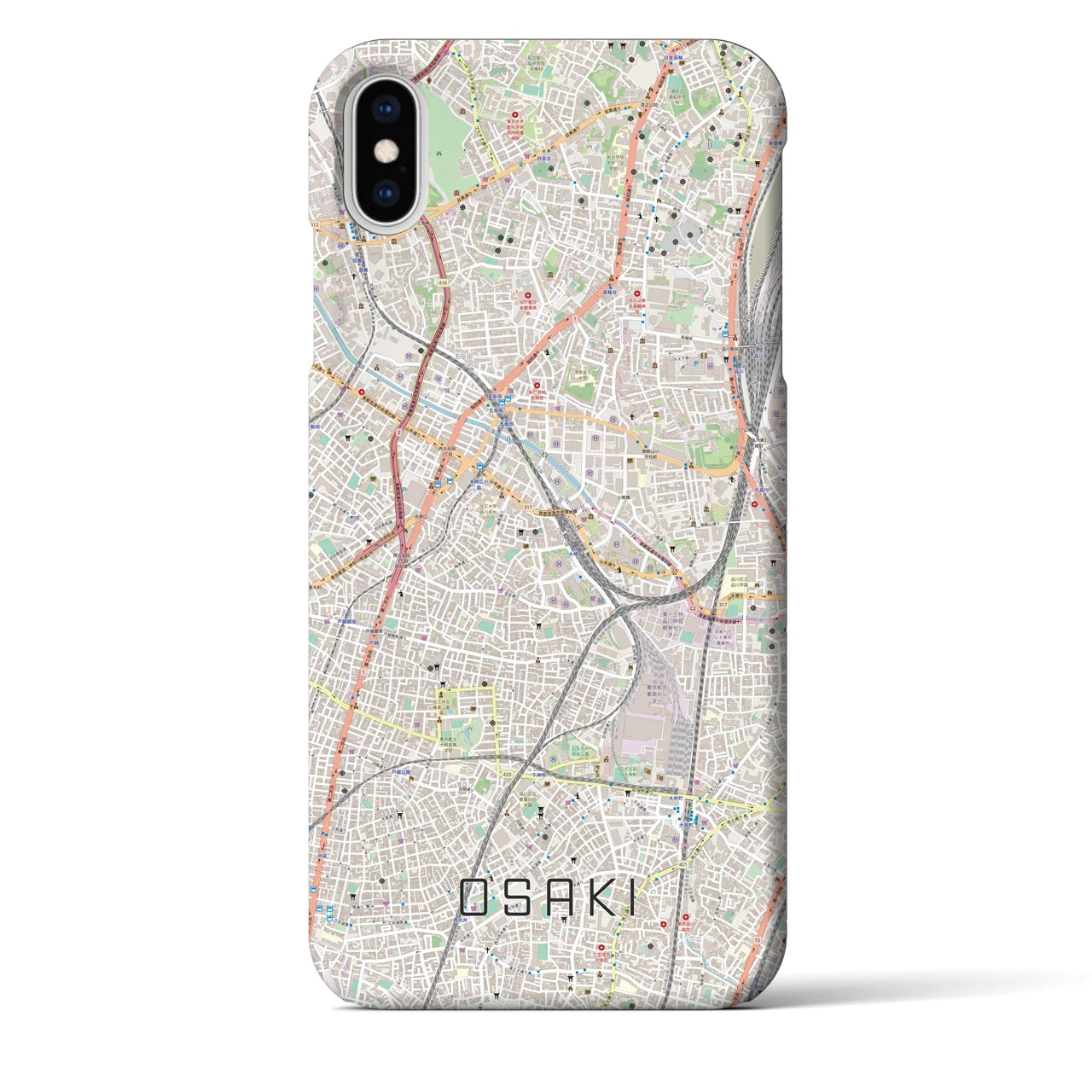 【大崎】地図柄iPhoneケース（バックカバータイプ・ナチュラル）iPhone XS Max 用