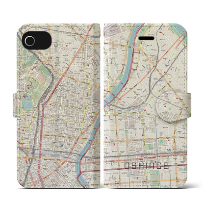 【押上（東京都）】地図柄iPhoneケース（手帳タイプ）ナチュラル・iPhone SE（第3 / 第2世代） / 8 / 7 / 6s / 6 用