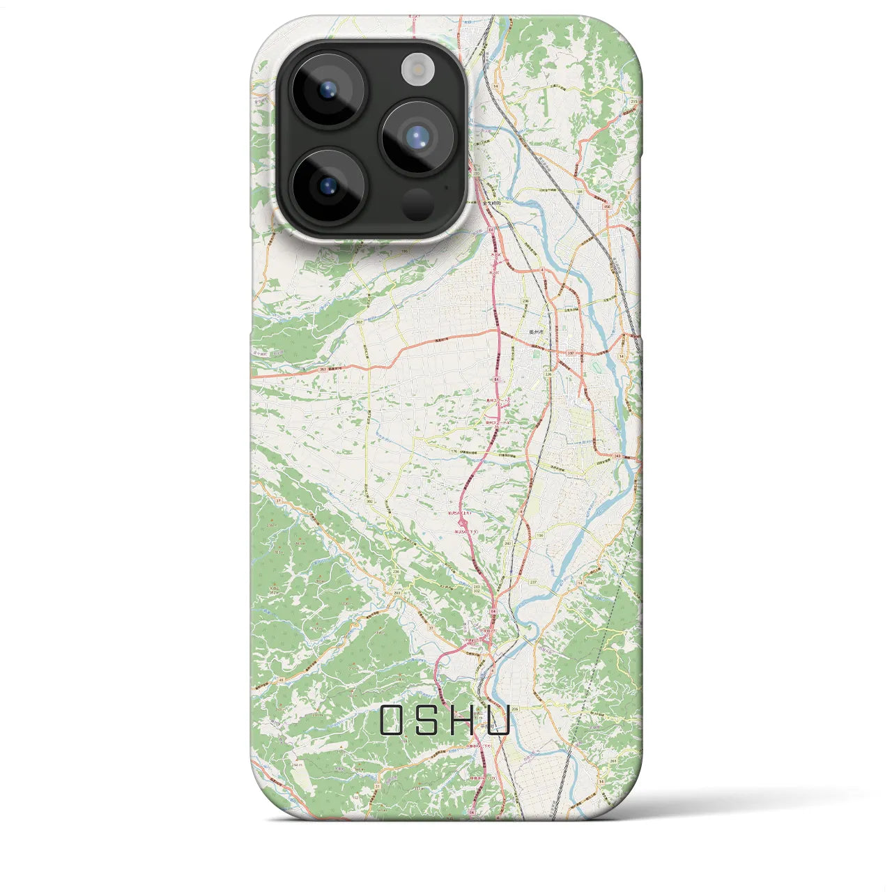 【奥州】地図柄iPhoneケース（バックカバータイプ・ナチュラル）iPhone 15 Pro Max 用