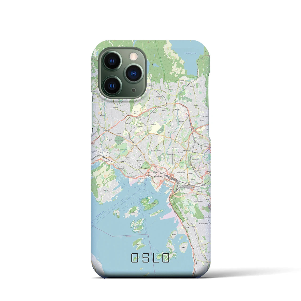 【オスロ】地図柄iPhoneケース（バックカバータイプ・ナチュラル）iPhone 11 Pro 用
