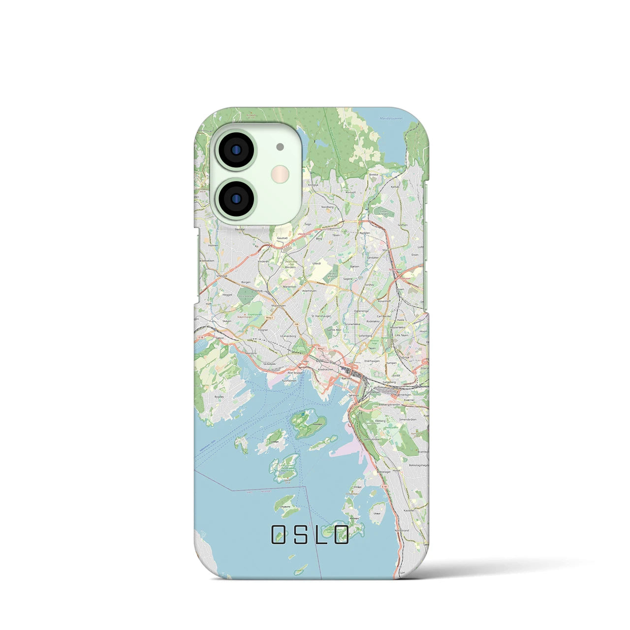 【オスロ】地図柄iPhoneケース（バックカバータイプ・ナチュラル）iPhone 12 mini 用