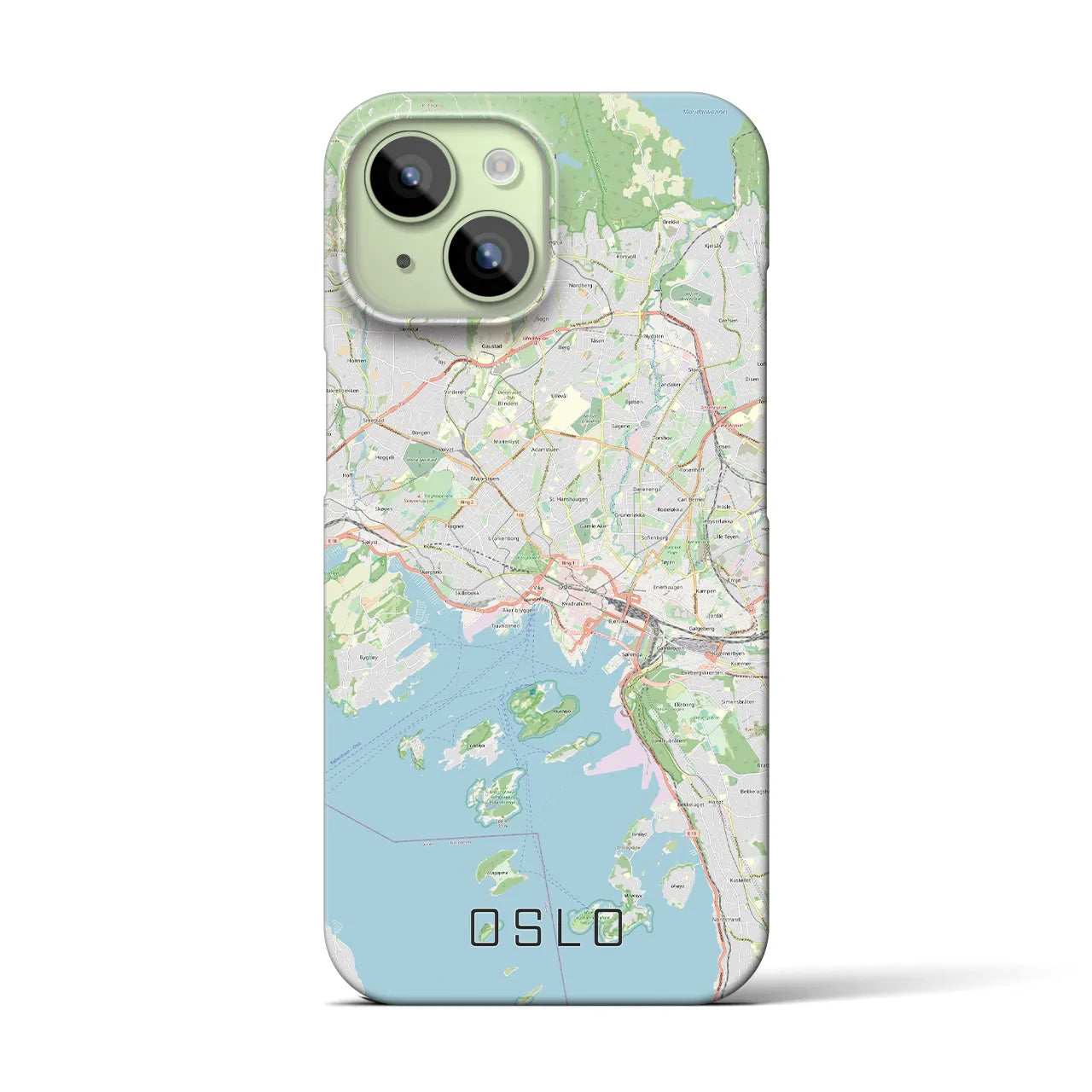 【オスロ】地図柄iPhoneケース（バックカバータイプ・ナチュラル）iPhone 15 用