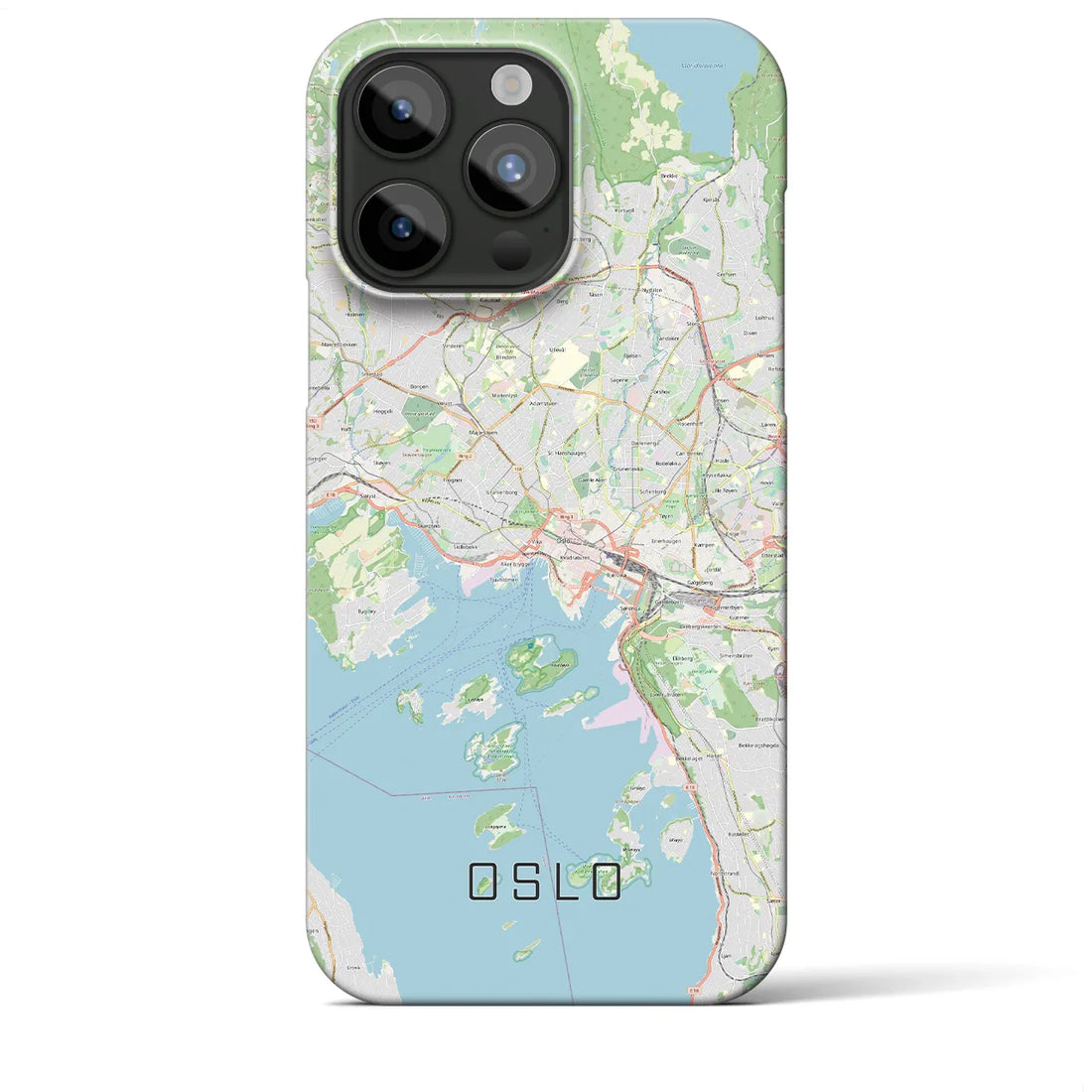 【オスロ】地図柄iPhoneケース（バックカバータイプ・ナチュラル）iPhone 15 Pro Max 用