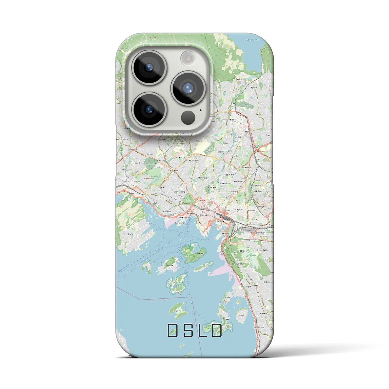 【オスロ】地図柄iPhoneケース（バックカバータイプ・ナチュラル）iPhone 15 Pro 用