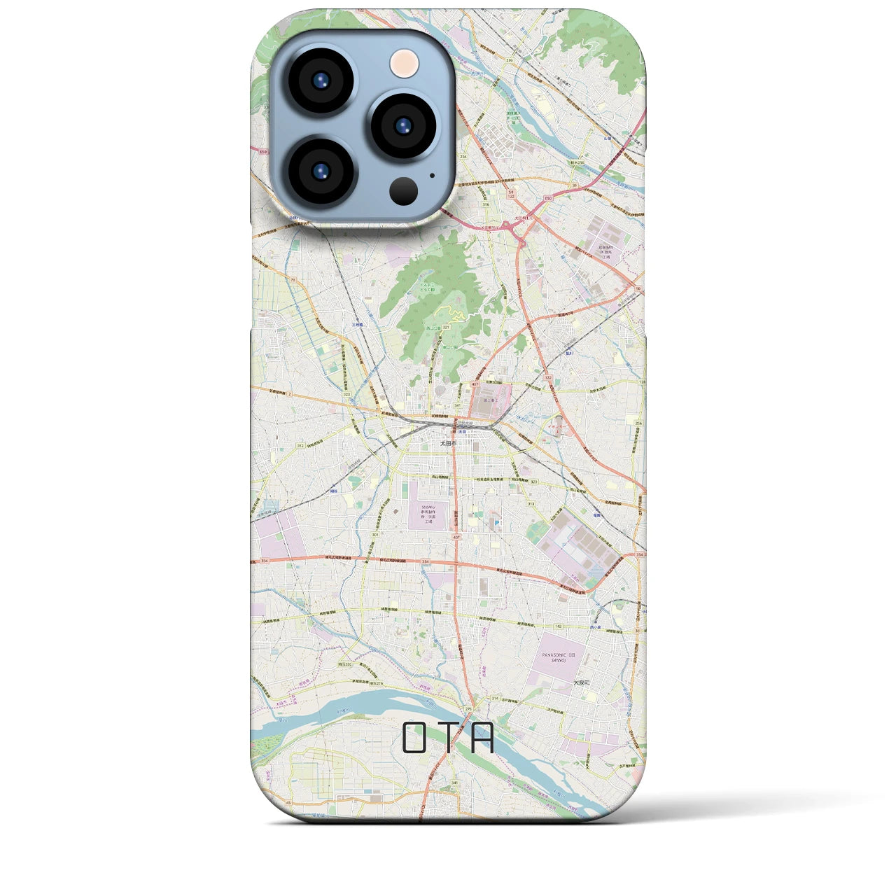 【太田】地図柄iPhoneケース（バックカバータイプ・ナチュラル）iPhone 13 Pro Max 用