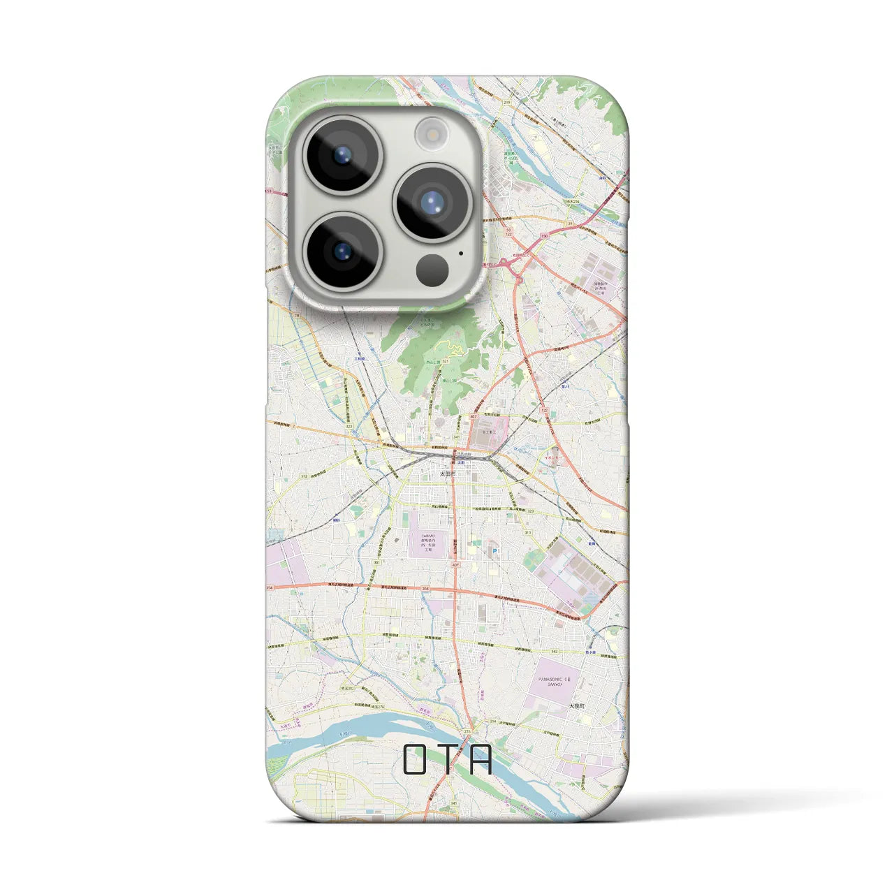 【太田】地図柄iPhoneケース（バックカバータイプ・ナチュラル）iPhone 15 Pro 用