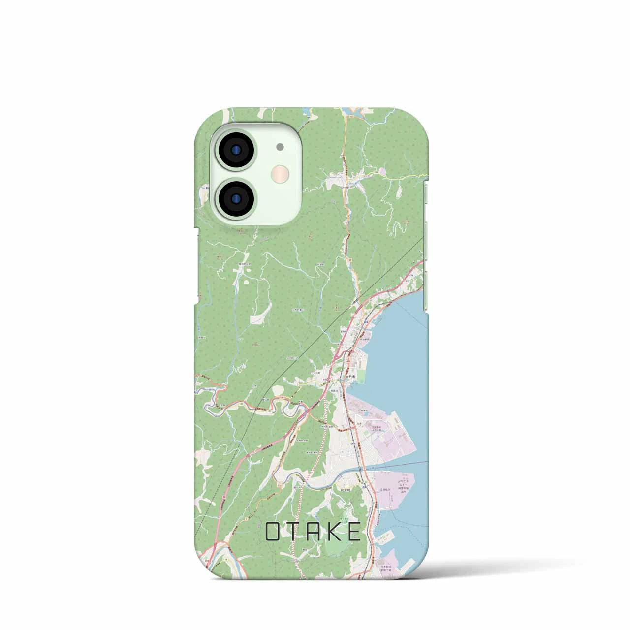 【大竹】地図柄iPhoneケース（バックカバータイプ・ナチュラル）iPhone 12 mini 用