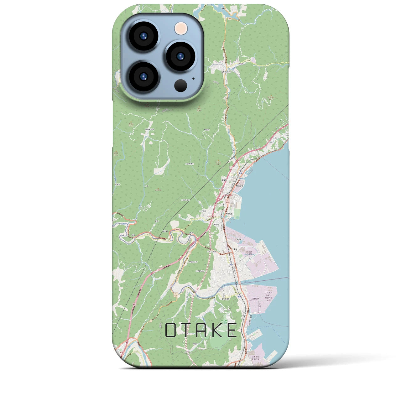 【大竹】地図柄iPhoneケース（バックカバータイプ・ナチュラル）iPhone 13 Pro Max 用