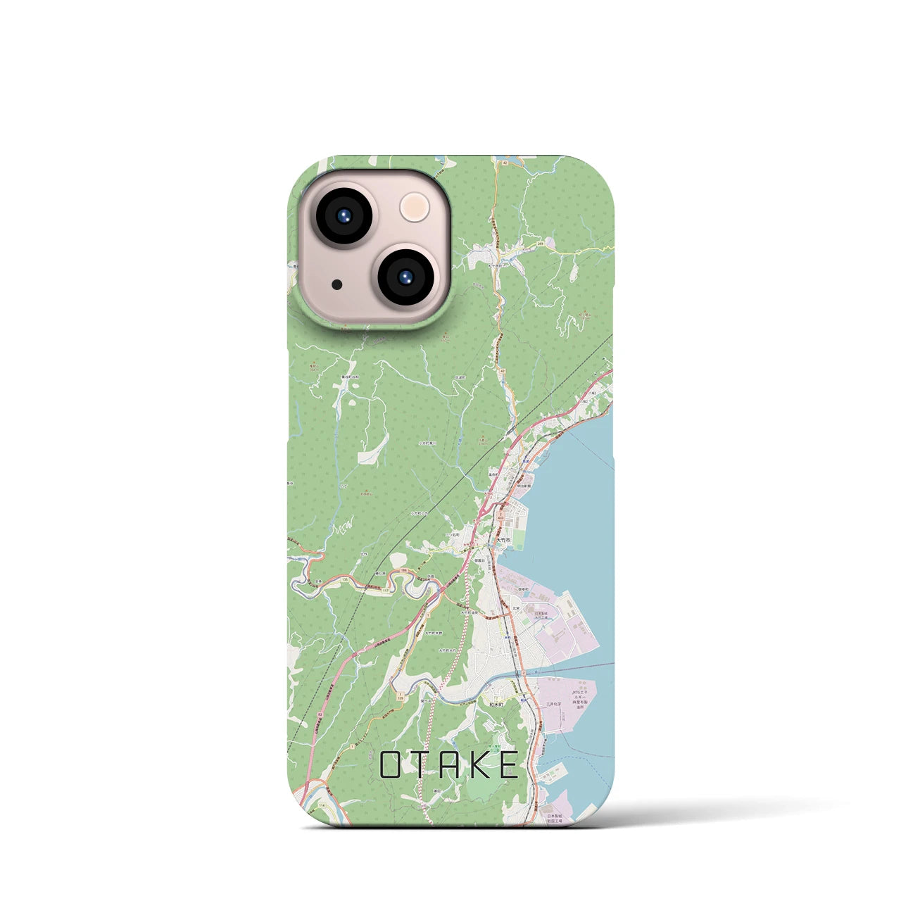 【大竹】地図柄iPhoneケース（バックカバータイプ・ナチュラル）iPhone 13 mini 用