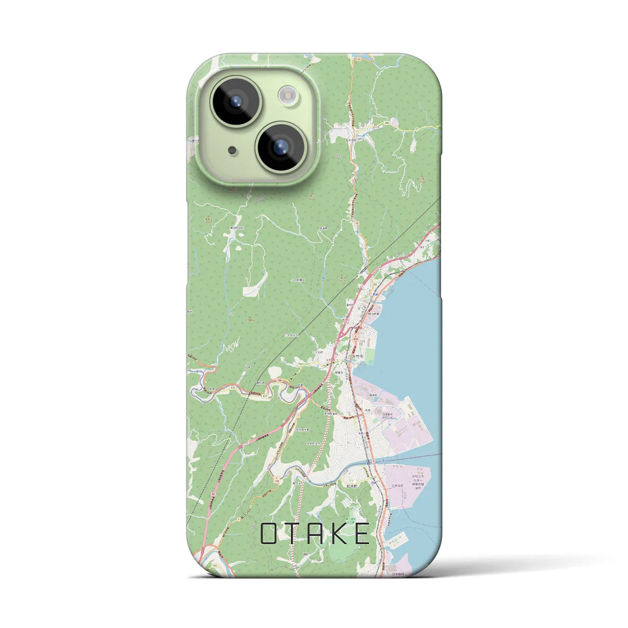 【大竹】地図柄iPhoneケース（バックカバータイプ・ナチュラル）iPhone 15 用