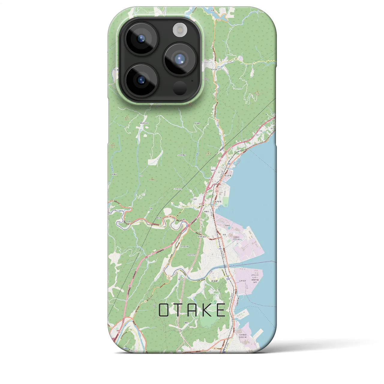 【大竹】地図柄iPhoneケース（バックカバータイプ・ナチュラル）iPhone 15 Pro Max 用