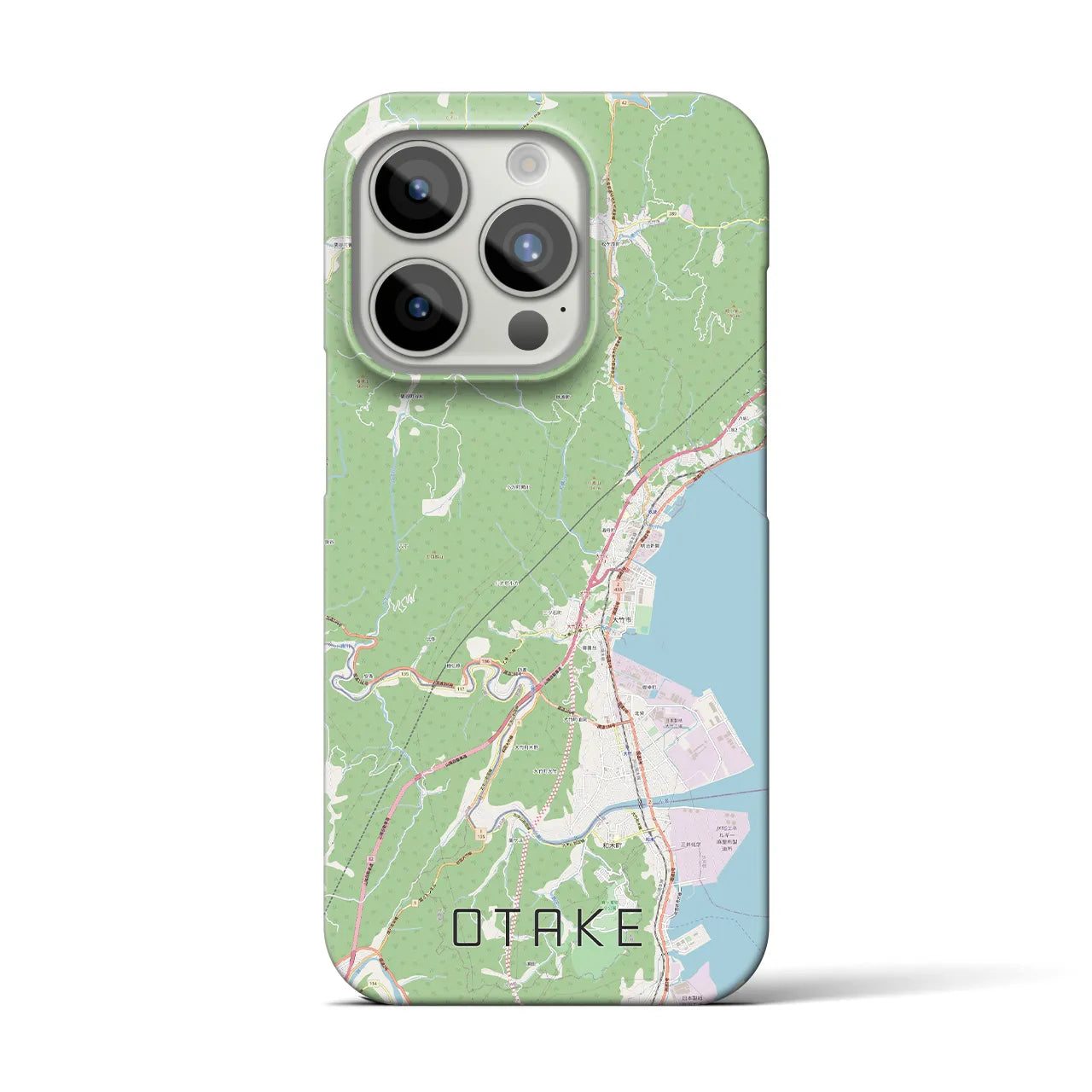 【大竹】地図柄iPhoneケース（バックカバータイプ・ナチュラル）iPhone 15 Pro 用