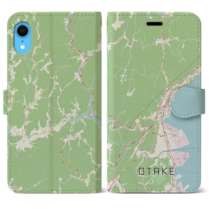 【大竹（広島県）】地図柄iPhoneケース（手帳タイプ）ナチュラル・iPhone XR 用