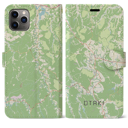 【大多喜（千葉県）】地図柄iPhoneケース（手帳タイプ）ナチュラル・iPhone 11 Pro Max 用