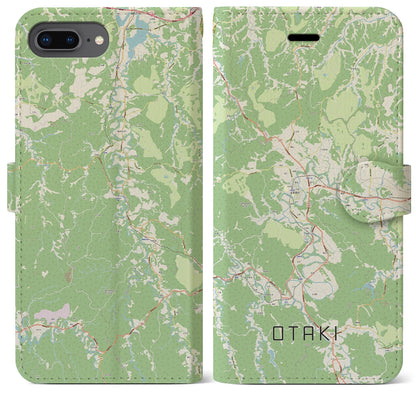 【大多喜（千葉県）】地図柄iPhoneケース（手帳タイプ）ナチュラル・iPhone 8Plus /7Plus / 6sPlus / 6Plus 用