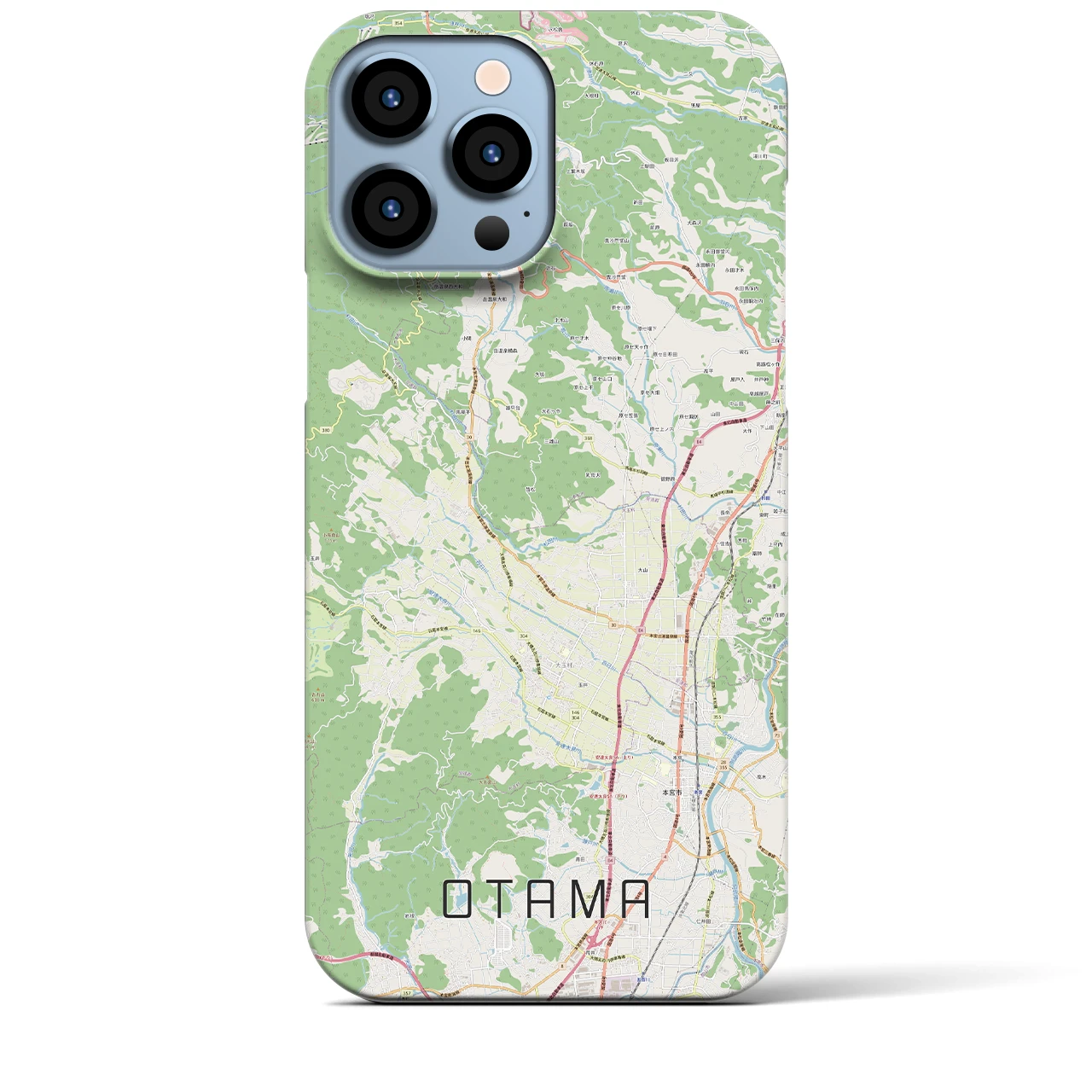 【大玉】地図柄iPhoneケース（バックカバータイプ・ナチュラル）iPhone 13 Pro Max 用