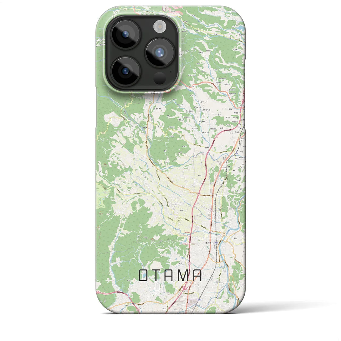 【大玉】地図柄iPhoneケース（バックカバータイプ・ナチュラル）iPhone 15 Pro Max 用