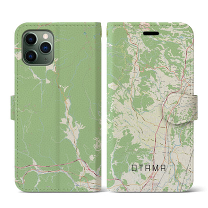 【大玉（福島県）】地図柄iPhoneケース（手帳タイプ）ナチュラル・iPhone 11 Pro 用