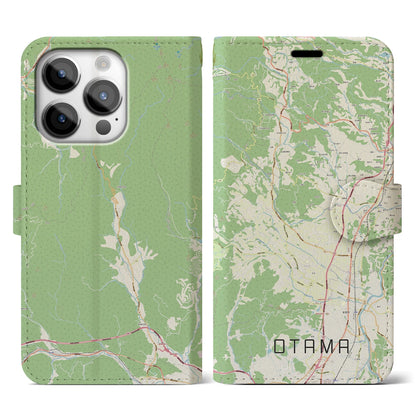 【大玉（福島県）】地図柄iPhoneケース（手帳タイプ）ナチュラル・iPhone 14 Pro 用