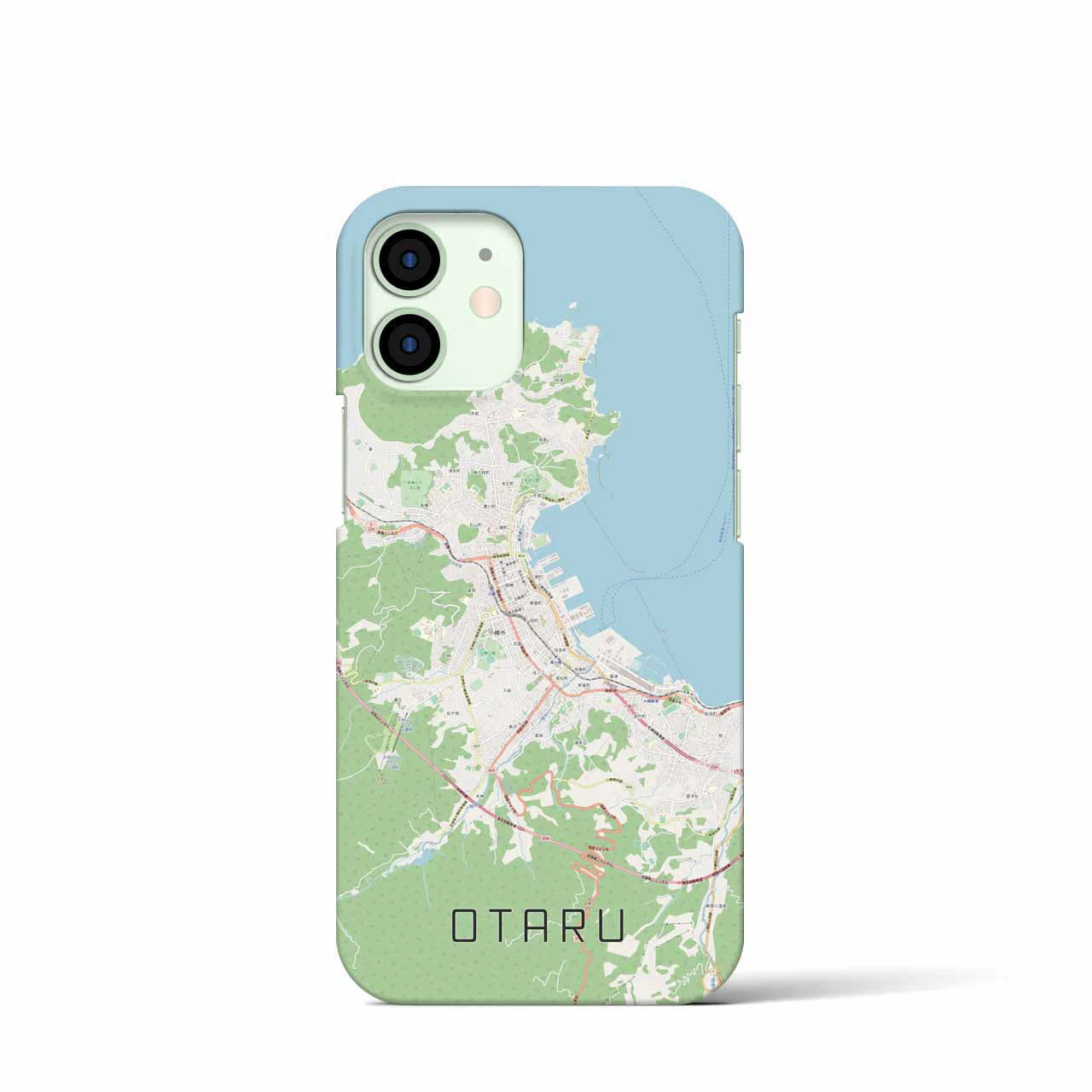【小樽】地図柄iPhoneケース（バックカバータイプ・ナチュラル）iPhone 12 mini 用