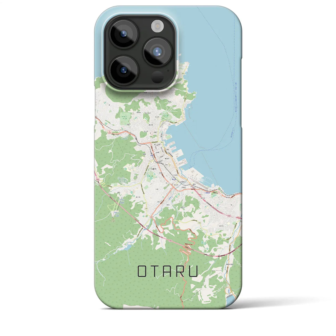 【小樽】地図柄iPhoneケース（バックカバータイプ・ナチュラル）iPhone 15 Pro Max 用