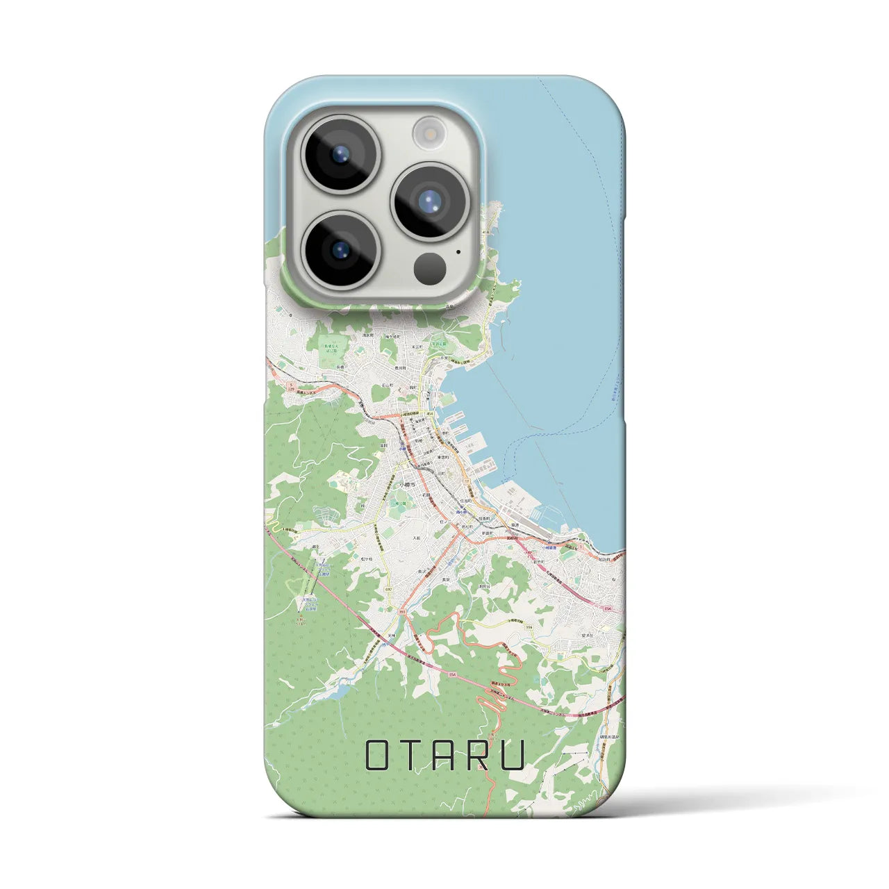 【小樽】地図柄iPhoneケース（バックカバータイプ・ナチュラル）iPhone 15 Pro 用