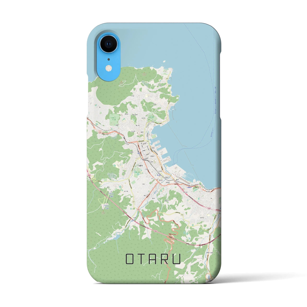 【小樽】地図柄iPhoneケース（バックカバータイプ・ナチュラル）iPhone XR 用