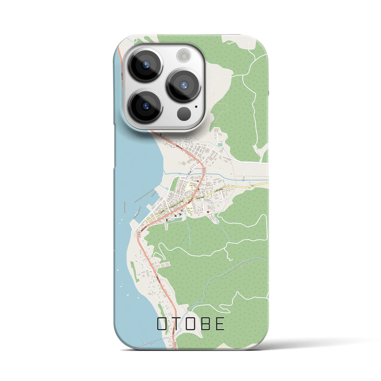 【乙部】地図柄iPhoneケース（バックカバータイプ・ナチュラル）iPhone 14 Pro 用