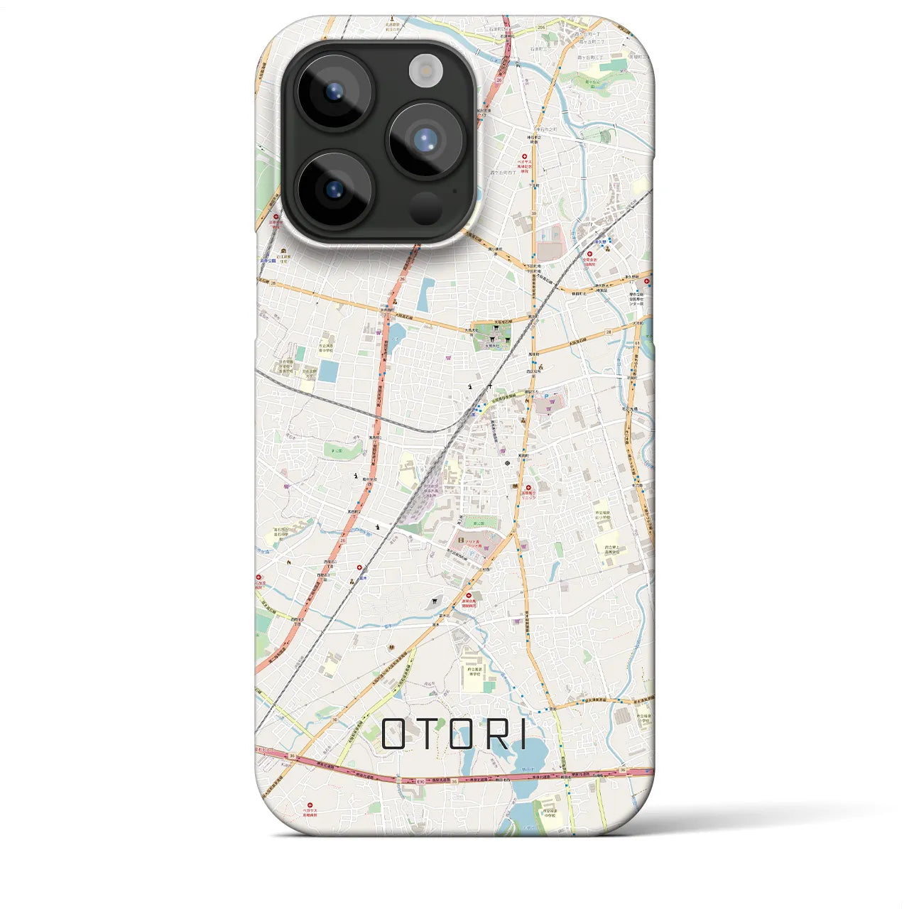 【鳳】地図柄iPhoneケース（バックカバータイプ・ナチュラル）iPhone 15 Pro Max 用