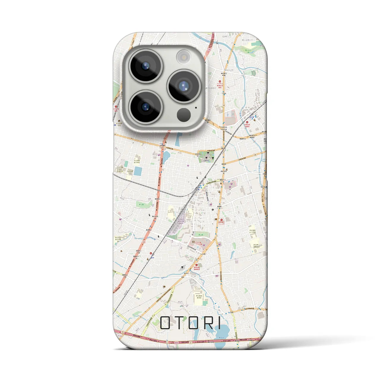 【鳳】地図柄iPhoneケース（バックカバータイプ・ナチュラル）iPhone 15 Pro 用