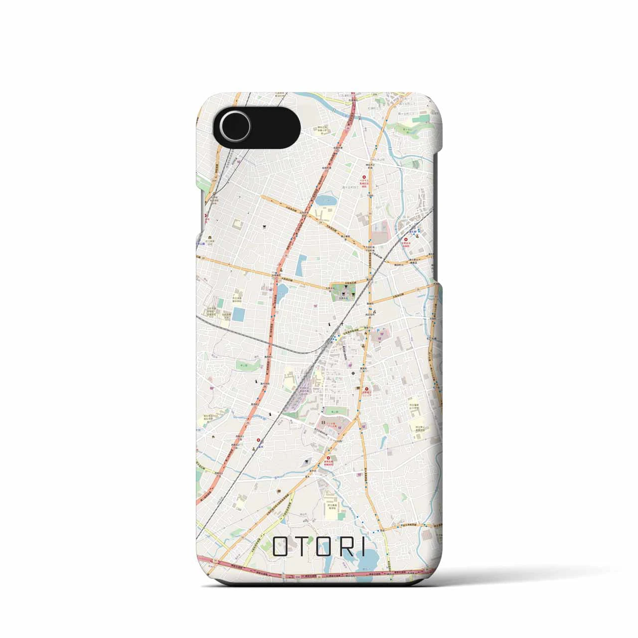 【鳳】地図柄iPhoneケース（バックカバータイプ・ナチュラル）iPhone SE（第3 / 第2世代） / 8 / 7 / 6s / 6 用