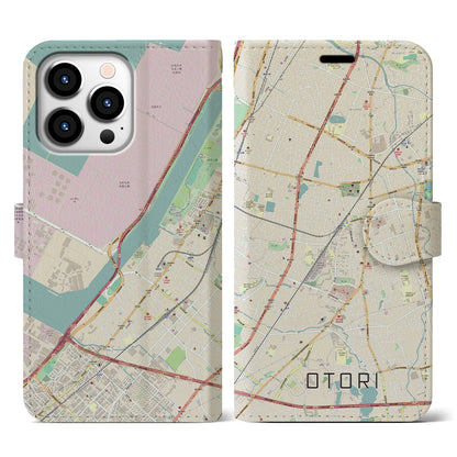 【鳳（大阪府）】地図柄iPhoneケース（手帳タイプ）ナチュラル・iPhone 13 Pro 用